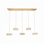 CHESS 5 Crystal Linear Bar Pendant Light 1m Gold