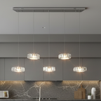 CHESS 5 Crystal Linear Bar Pendant Light 1m Chrome