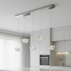 QUEEN 5 Crystal Linear Bar Pendant Light 1m Chrome
