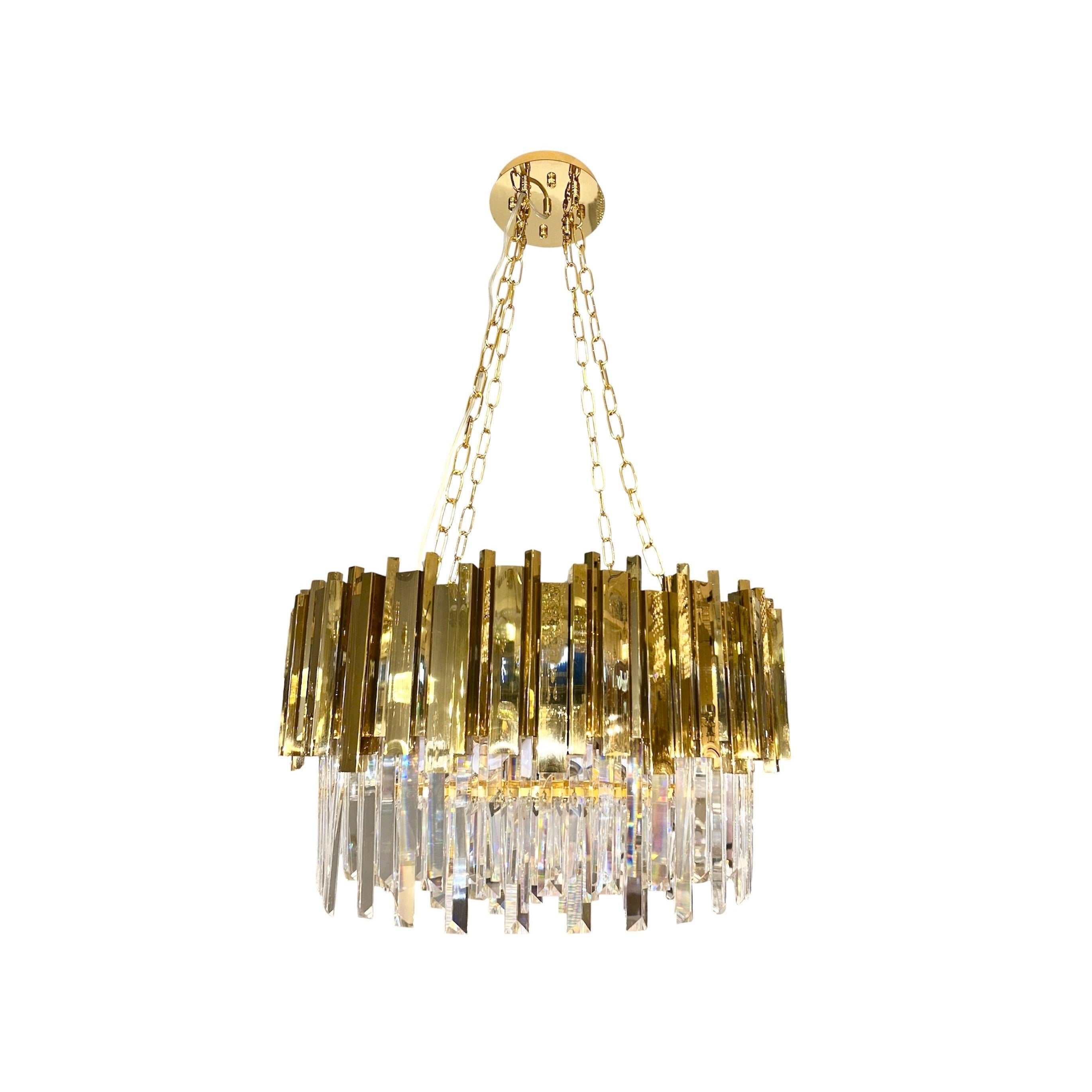 REGINI 6 Light Crystal Chandelier Pendant 60cm Gold