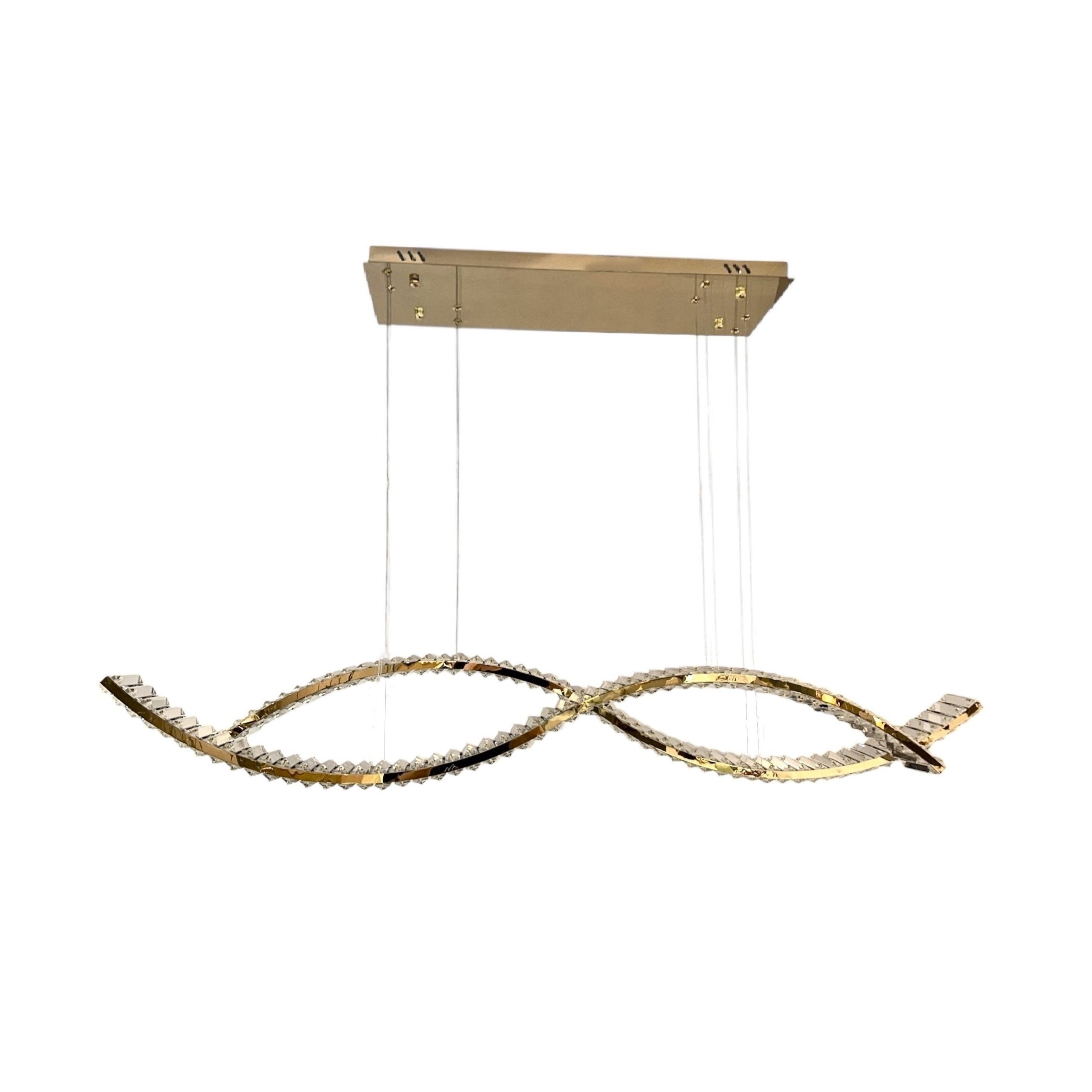 SURF Crystal Bar Pendant Light 1.3m Gold