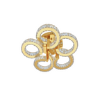 BLOSSOM 5 Ring Crystal Close to Ceiling Light 55cm Gold