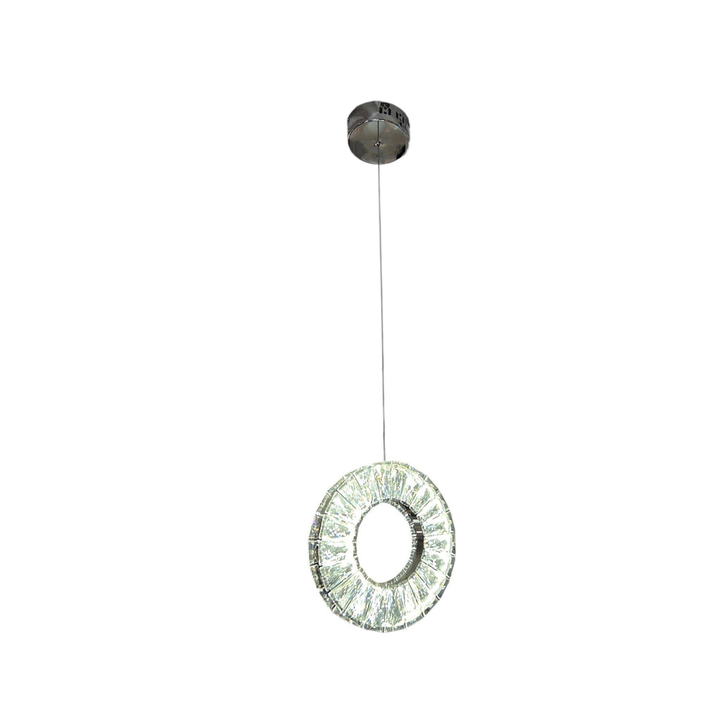 HALO Single Ring Crystal Pendant Light Chrome
