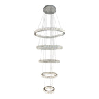 RING 5 Tier Crystal Pendant 80cm Chrome