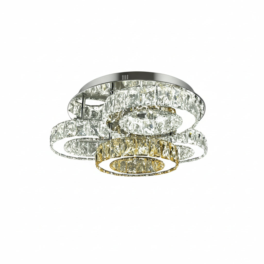 LOTUS 50cm Crystal Ceiling Light Tri Colour LED