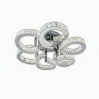 BLOSSOM 6 Ring Crystal Close to Ceiling Light 70cm Chrome