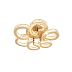 BLOSSOM 6 Ring Crystal Close to Ceiling Light 70cm Gold