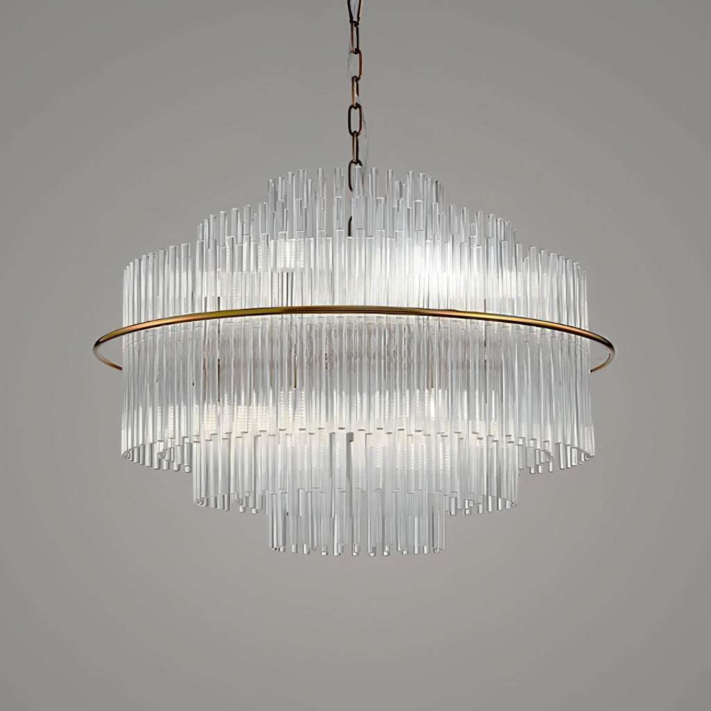ASHTON 12 Light Modern Chandelier 68cm Brass