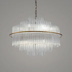 ASHTON 12 Light Modern Chandelier 68cm Brass