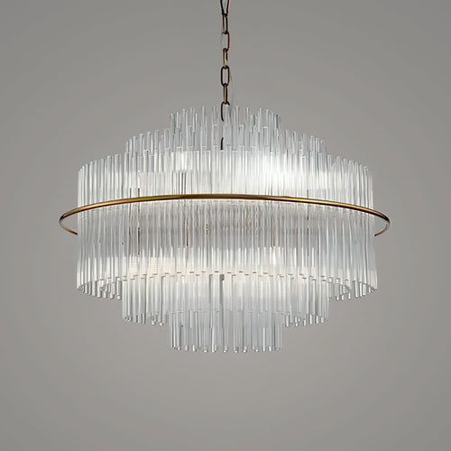 ASHTON 12 Light Modern Chandelier 68cm Brass
