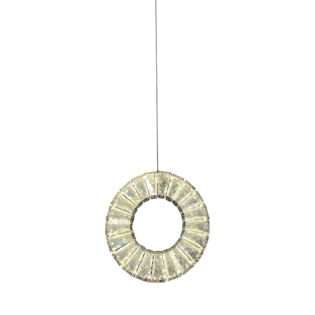 HALO Single Ring Crystal Pendant Light Chrome