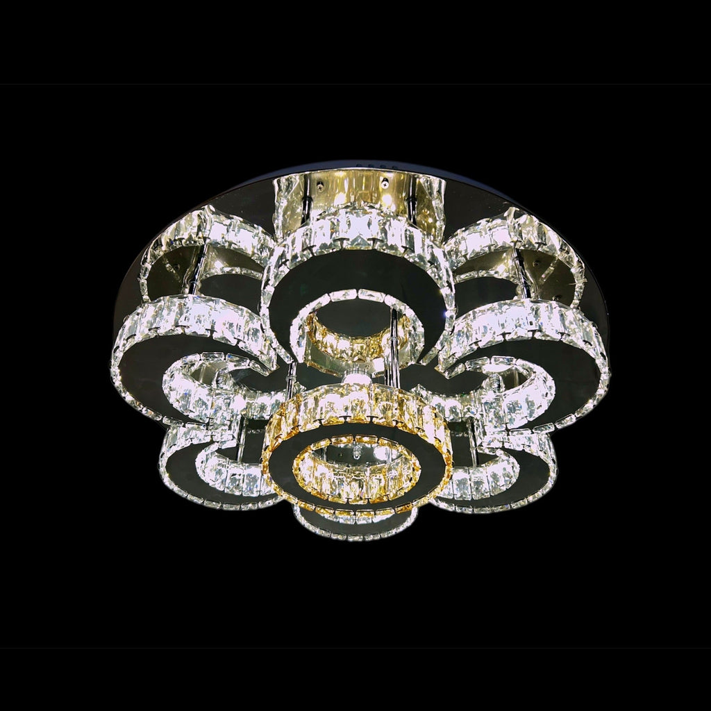 LOTUS 60cm Crystal Ceiling Light Tri Colour LED