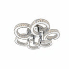 BLOSSOM 6 Ring Crystal Close to Ceiling Light 70cm Chrome
