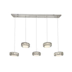 CHESS 5 Crystal Linear Bar Pendant Light 1m Chrome