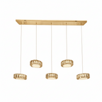 CHESS 5 Crystal Linear Bar Pendant Light 1m Gold