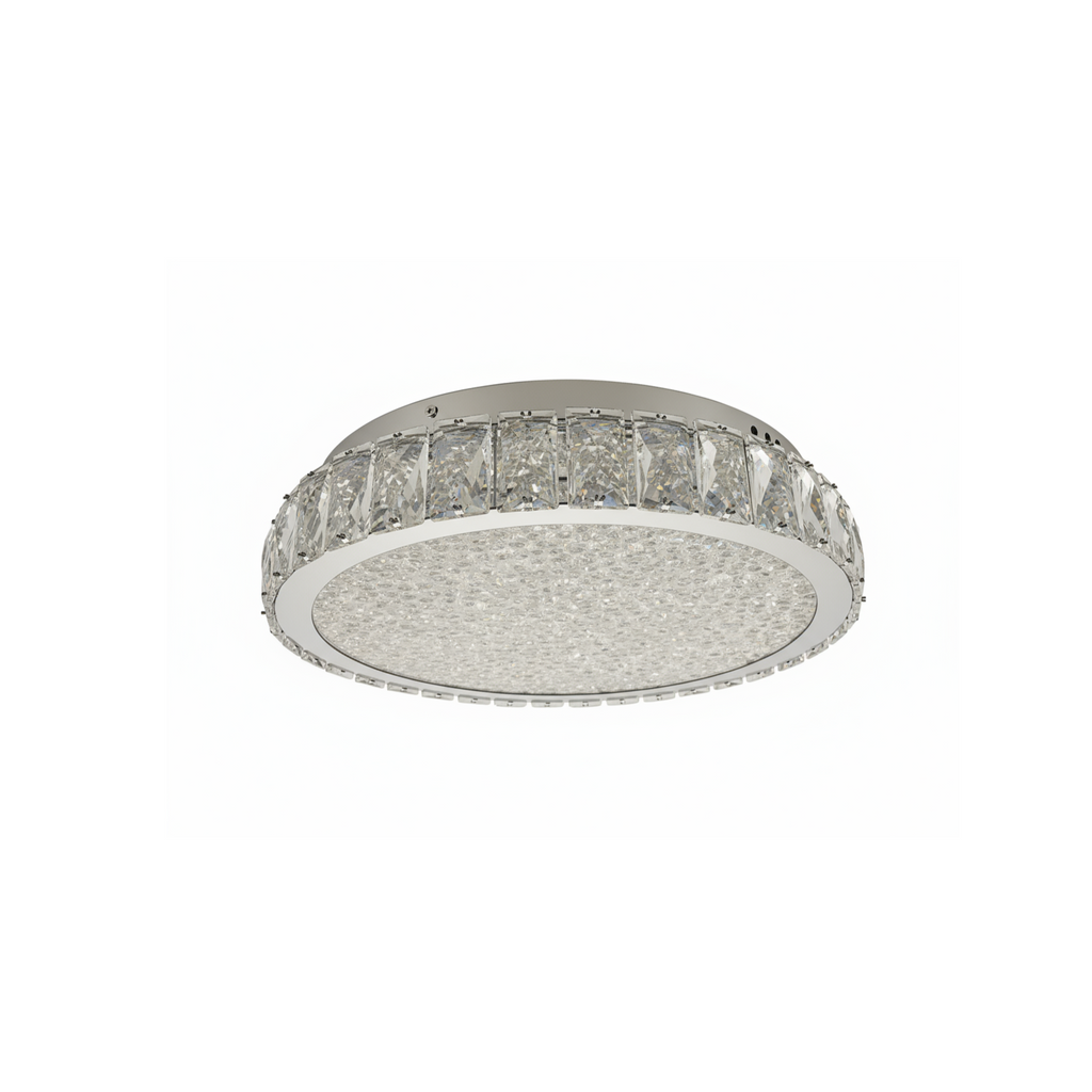 GLORY 40cm Crystal Oyster Light Tri Colour LED Chrome