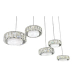CHESS 5 Crystal Linear Bar Pendant Light 1m Chrome