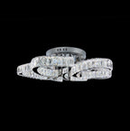 BLOSSOM 6 Ring Crystal Close to Ceiling Light 70cm Chrome