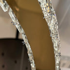 RING 3 Tier Crystal Pendant 70cm Gold