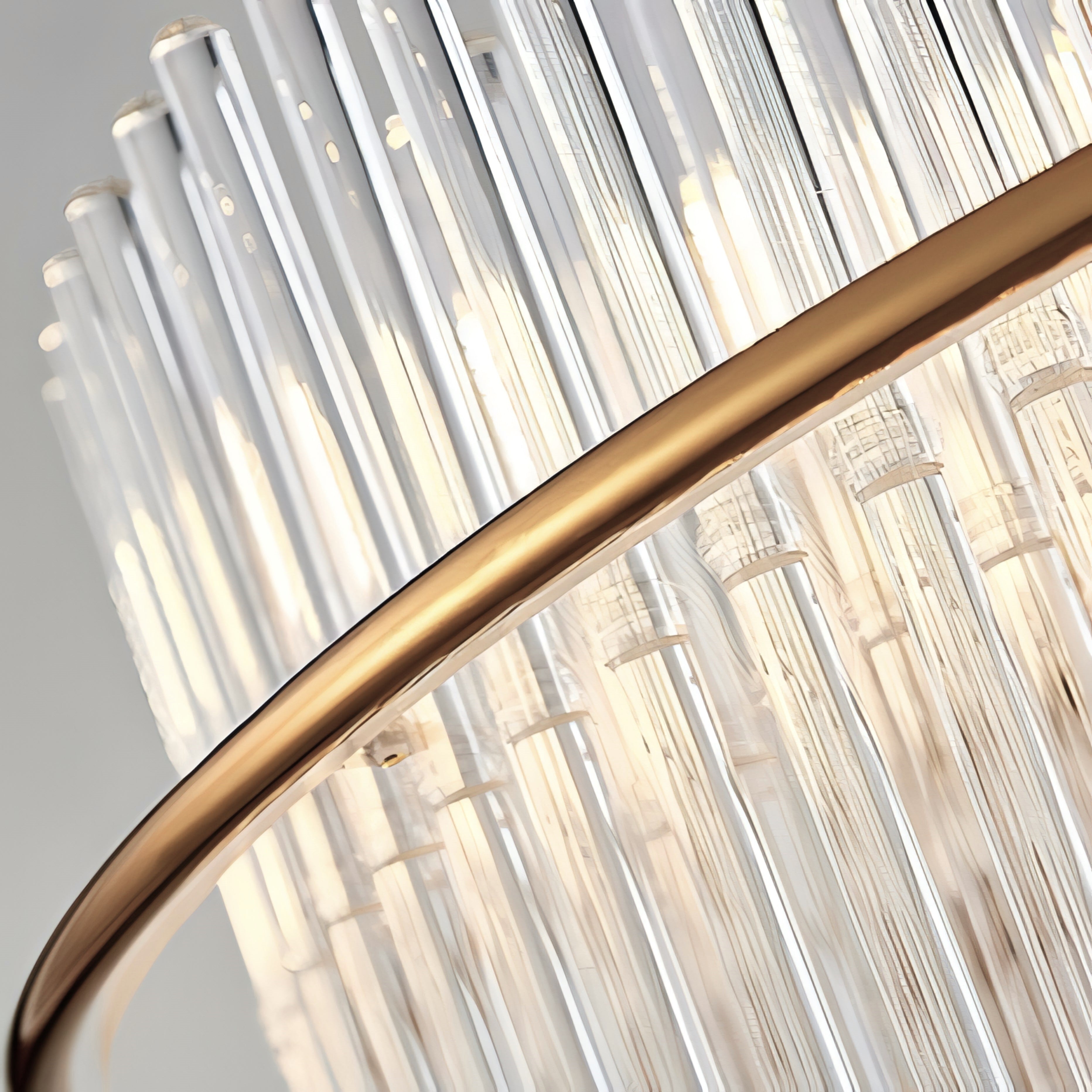 ASHTON 12 Light Modern Chandelier 68cm Brass