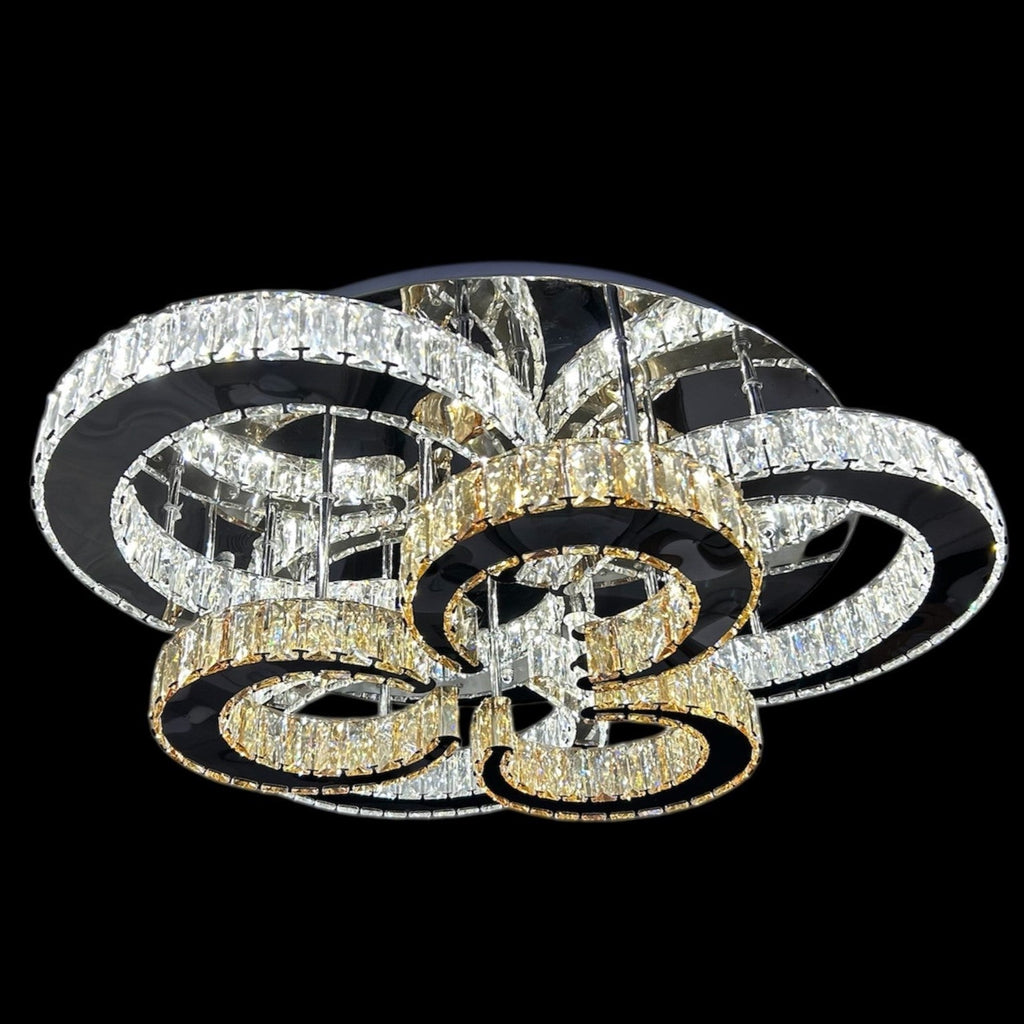 LOTUS 75cm Crystal Ceiling Light Tri Colour LED