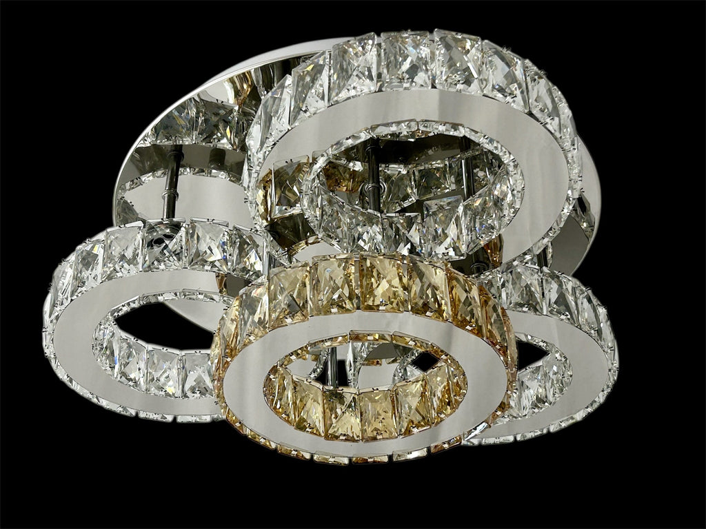 LOTUS 50cm Crystal Ceiling Light Tri Colour LED