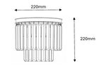 SERINI 2 Tier 2 Light Crystal Wall Light Brass