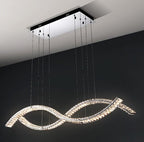 SURF Crystal Bar Pendant Light 1.3m Chrome
