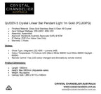QUEEN 5 Crystal Linear Bar Pendant Light 1m Gold