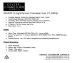 SPHERE 16 Light Pendant Chandelier Gold