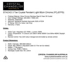 STACKO 3 Tier Crystal Pendant Light 80cm Chrome