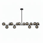 BUBBLES 14 Light Pendant Black with Smoky Glass