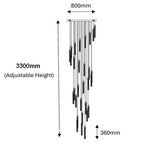 SPIRAL 30 Prism Crystal Pendant Chandelier Chrome