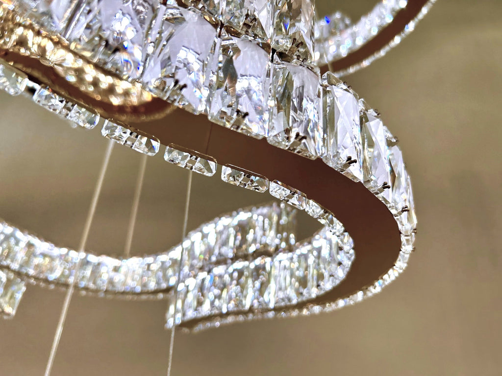 STACKO 3 Tier Crystal Pendant Light 80cm Gold