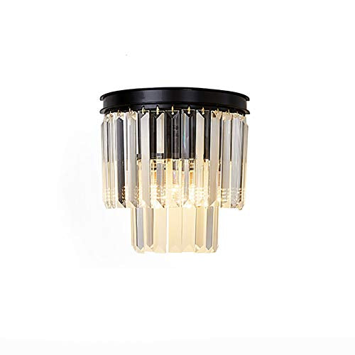 SERINI 2 Tier 2 Light Crystal Wall Light Black