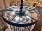 SERINI 50cm 6 Light 3 Tier Crystal Chandelier Black