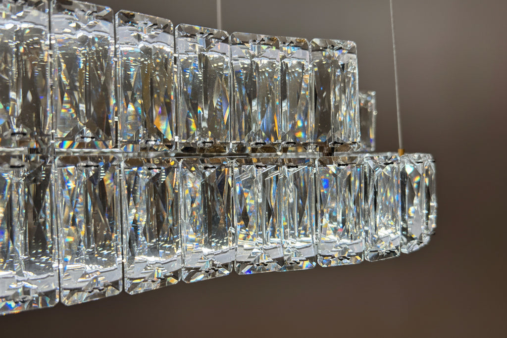 STACKO 3 Tier Crystal Pendant Light 80cm Gold
