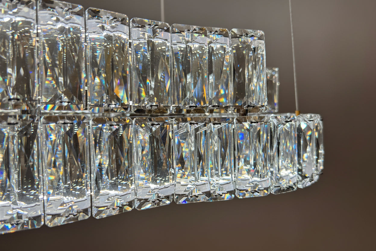 STACKO 3 Tier Crystal Pendant Light 80cm Gold