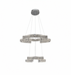STACKO 2 Tier Crystal Pendant Light 60cm Chrome