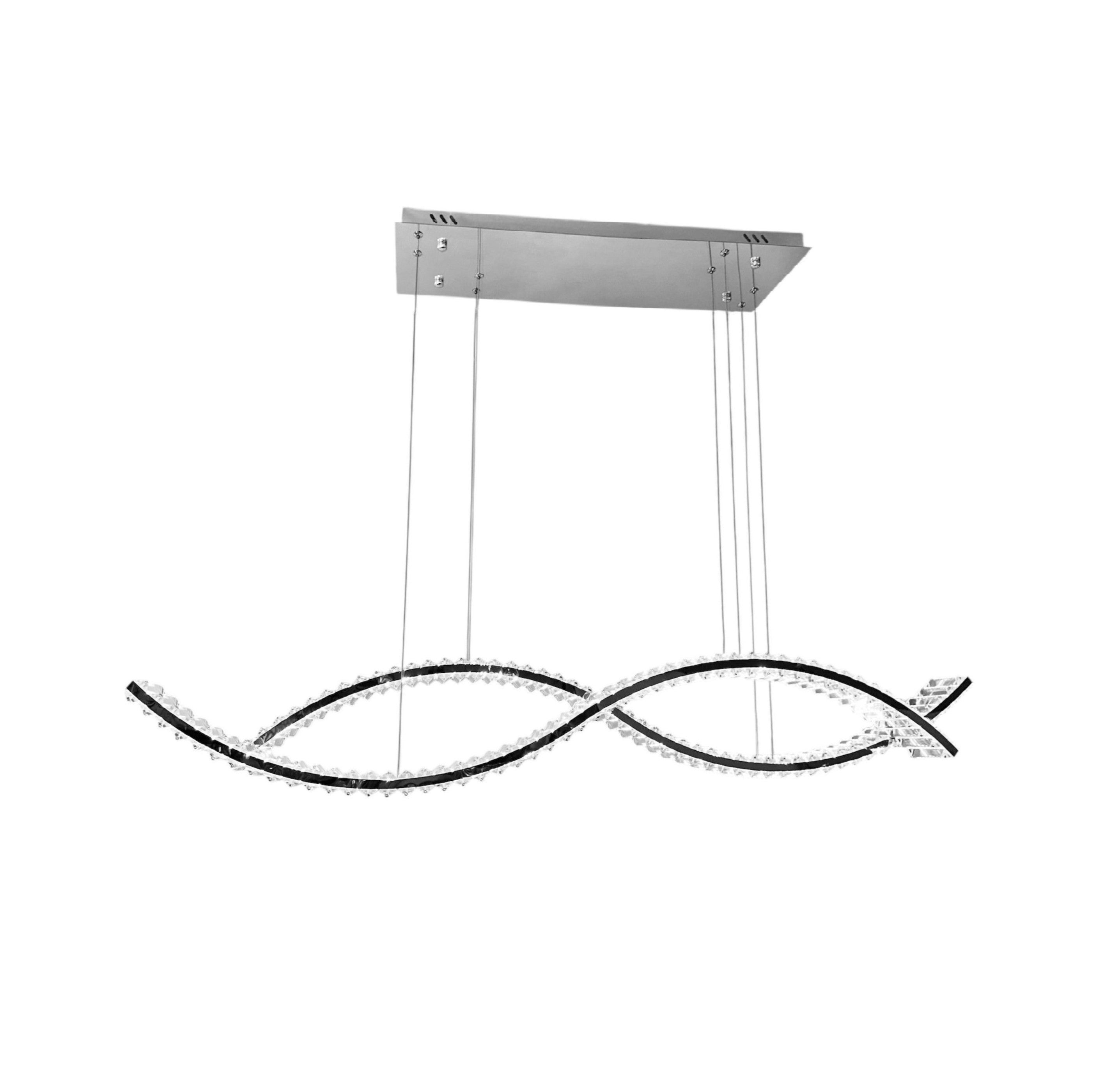 SURF Crystal Bar Pendant Light 1.3m Chrome