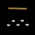 QUEEN 5 Crystal Linear Bar Pendant Light 1m Gold