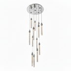 SPIRAL 15 Light Prism Pendant Chandelier Chrome