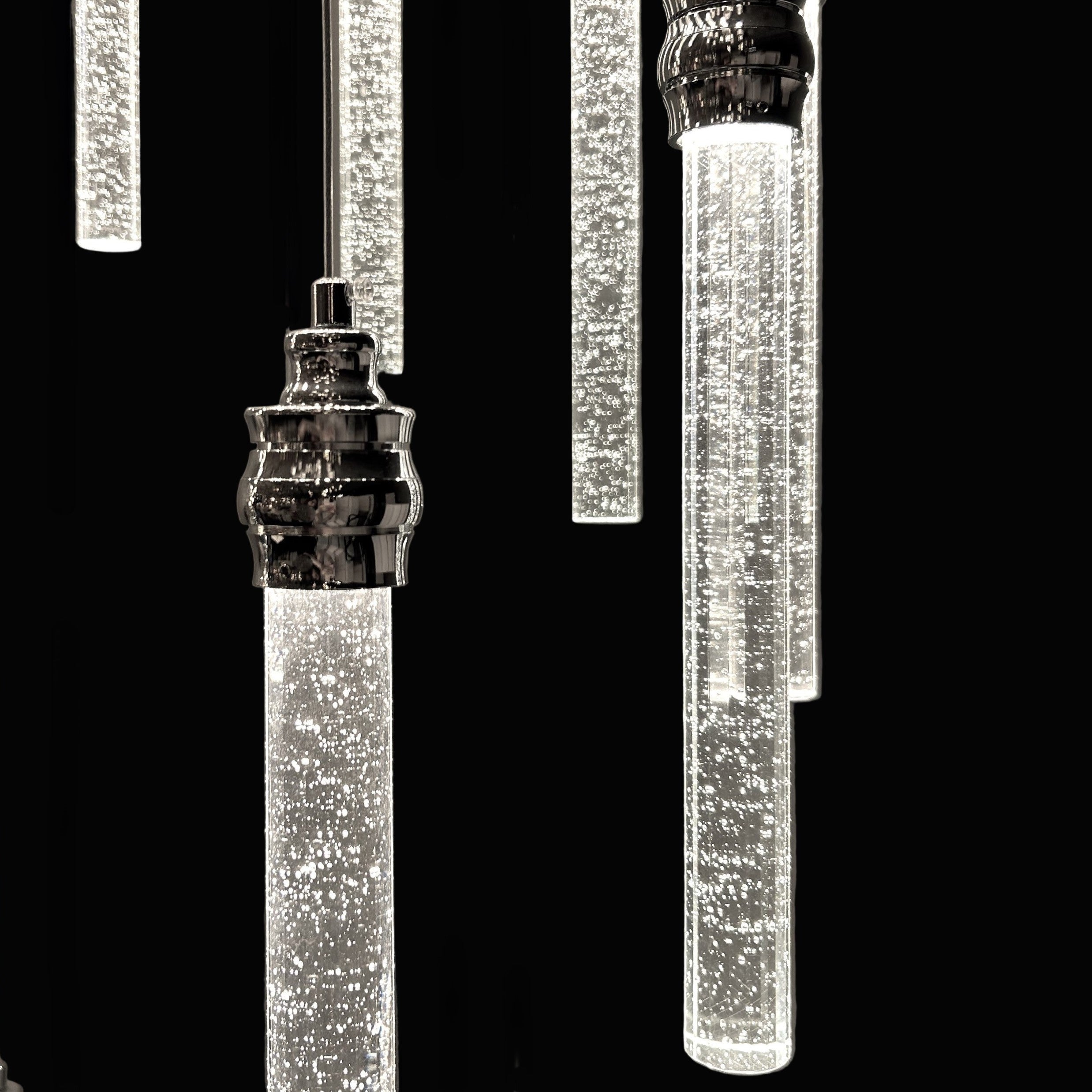SPIRAL 15 Light Prism Pendant Chandelier Chrome