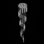 SPIRAL 30 Prism Crystal Pendant Chandelier Chrome