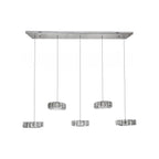 CHESS 5 Crystal Linear Bar Pendant Light 1m Chrome