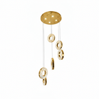 HALO 6 Ring Crystal Pendant Chandelier Gold