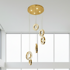 HALO 6 Ring Crystal Pendant Chandelier Gold