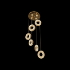 HALO 6 Ring Crystal Pendant Chandelier Gold