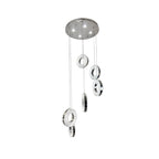 HALO 6 Ring Crystal Pendant Chandelier Chrome