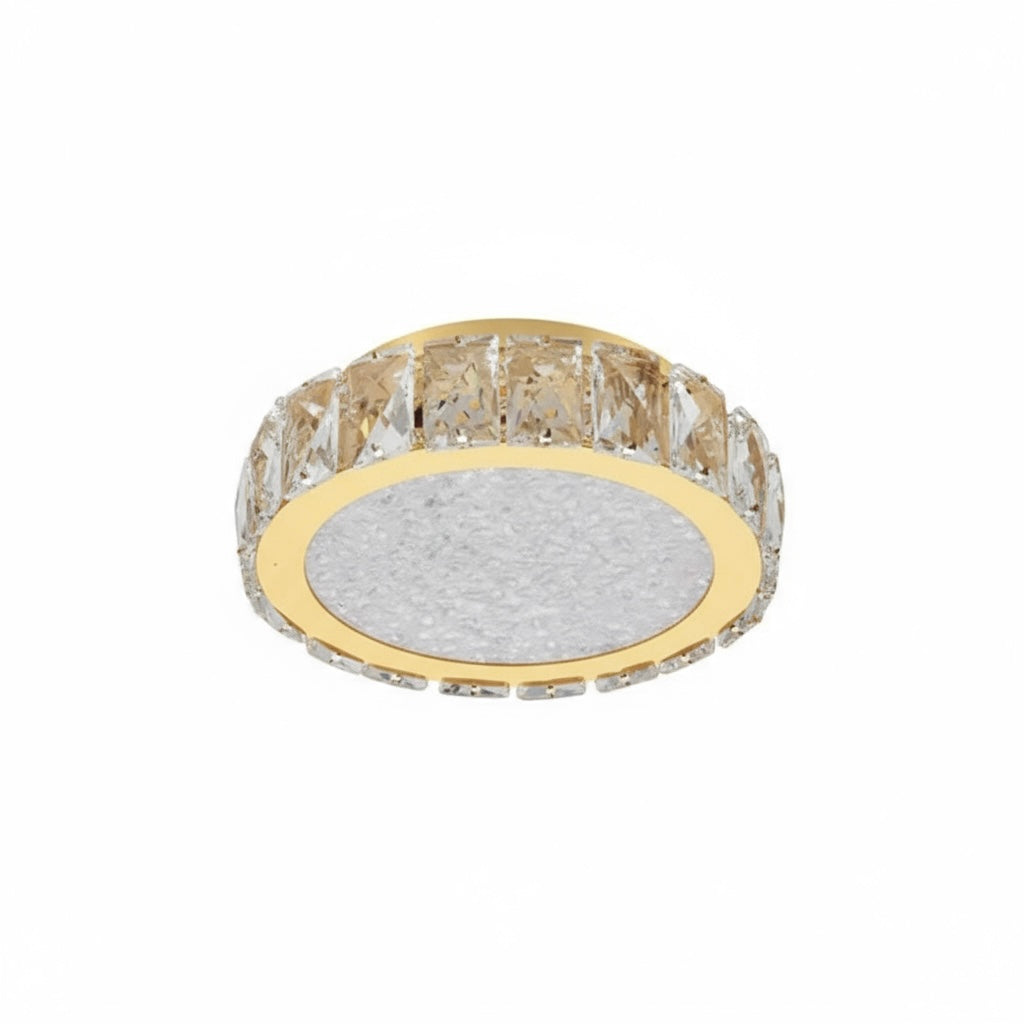 GLORY 30cm Crystal Oyster Light Tri Colour LED Gold